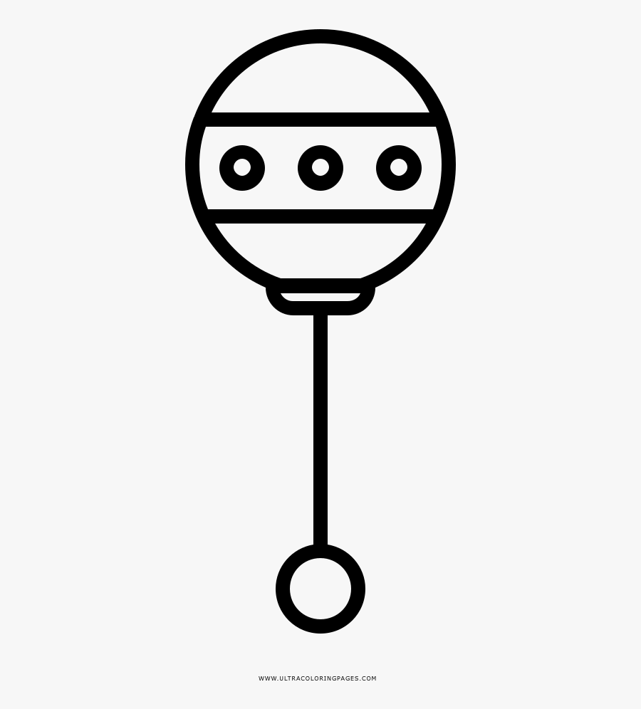 Rattle Coloring Page - Baubles Icon, Transparent Clipart