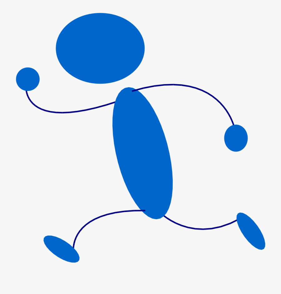 Blueman - Running Clip Art, Transparent Clipart