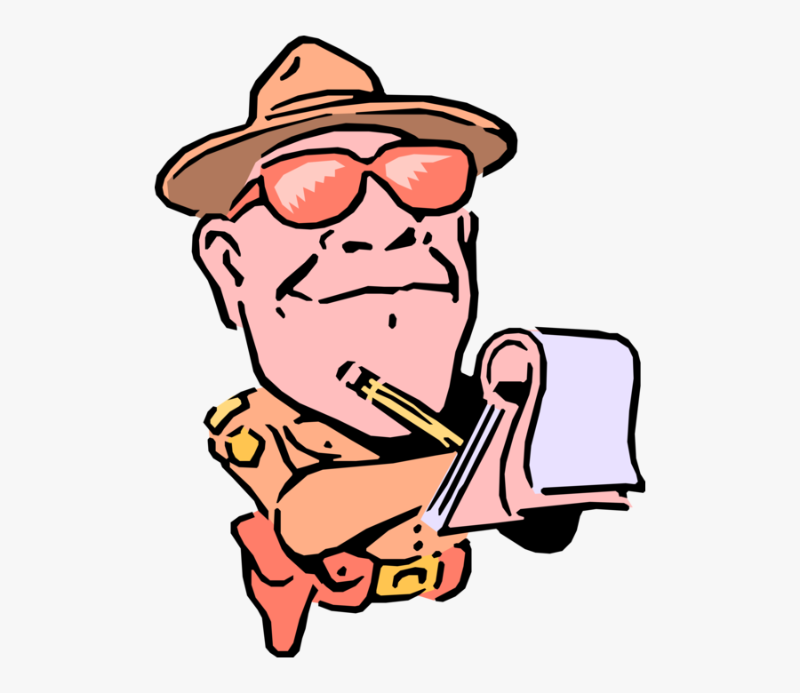Vector Illustration Of Highway Patrolman Policeman - Illustration, Transparent Clipart