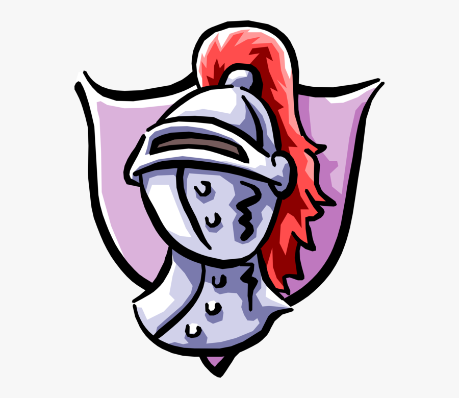 Vector Illustration Of Middle Ages Medieval Chivalry - Knight Helmet Clip Art, Transparent Clipart