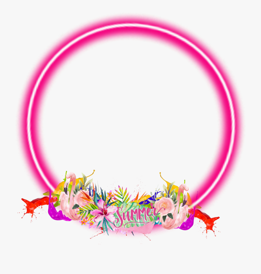 #sumer #flamingo - Cool Glowing Circle Png, Transparent Clipart
