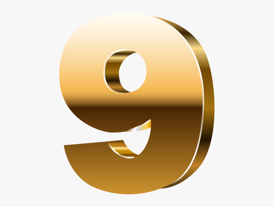 Number Nine 3d Gold Png Clip Art Image - 3d Gold Numbers Png, Transparent Clipart