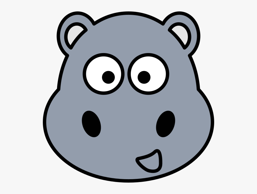Cartoon Hippo Face, Transparent Clipart