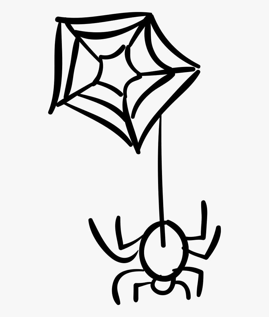 Spider Hanging Of The Web - 거미 손 패드, Transparent Clipart