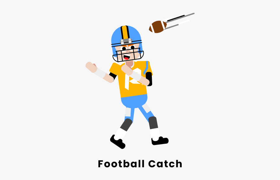 Football Catch - Cartoon, Transparent Clipart