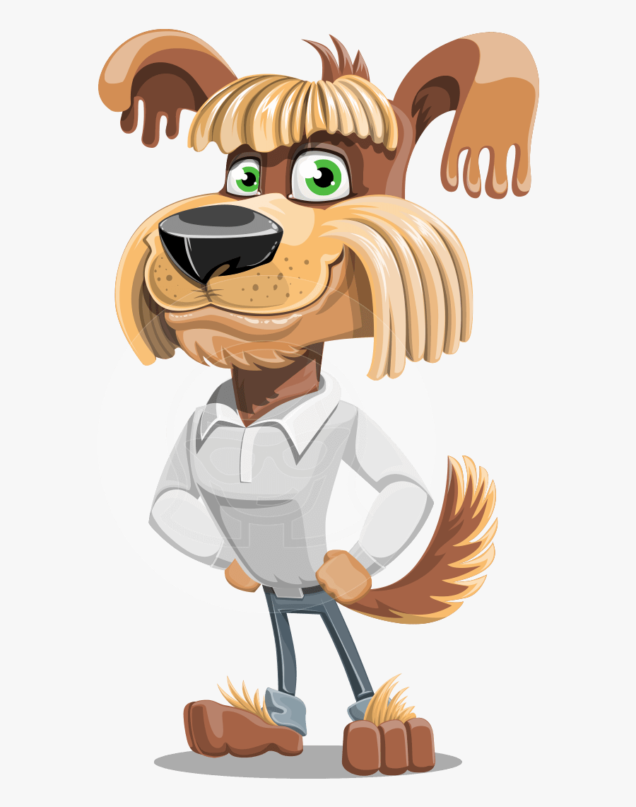 Fluffy Dog Cartoon Vector Character Aka Pinky Funk - Cartoon, Transparent Clipart
