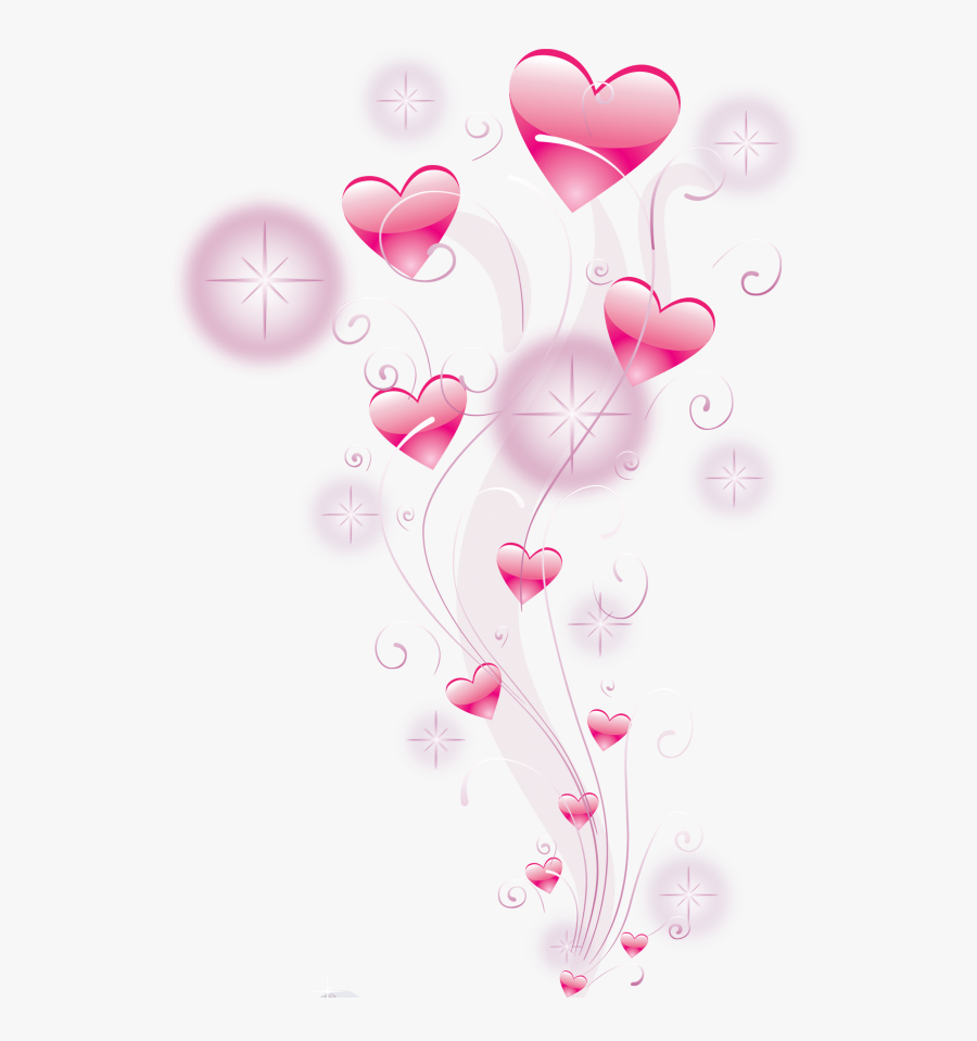#hearts #sparkle #swirls #heart #love #valentines #valentinesday - Bordure De Page D Amour, Transparent Clipart