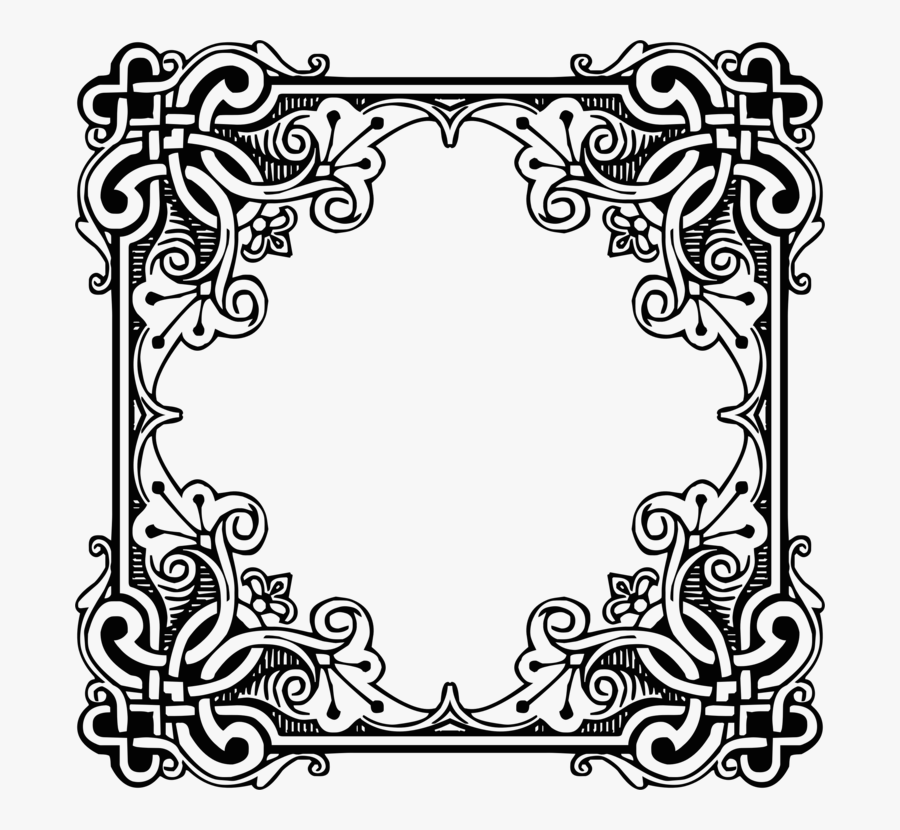 Picture Frame,line Art,flower - Marco Antiguo Vector Gratis, Transparent Clipart