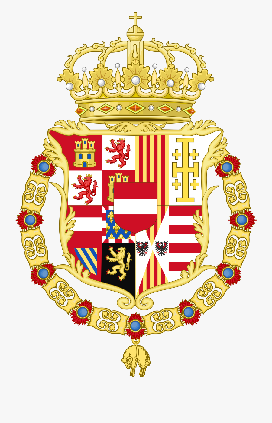 Charles Vi Of Austria - Philip Iv Of Spain Coat Of Arms, Transparent Clipart
