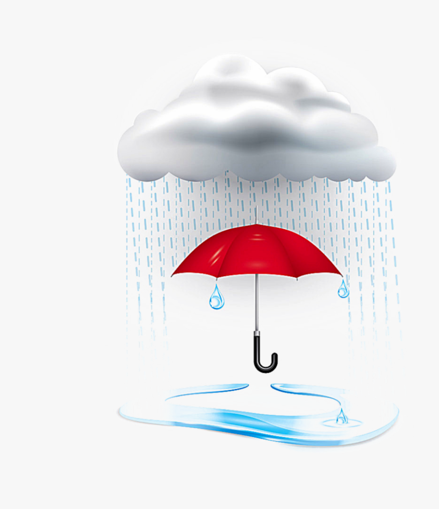 Rain With Umbrella Png, Transparent Clipart