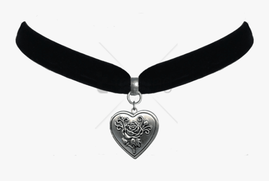 Free Png Download Heart Rose Locket Choker Necklace - Transparent Background Choker Png, Transparent Clipart