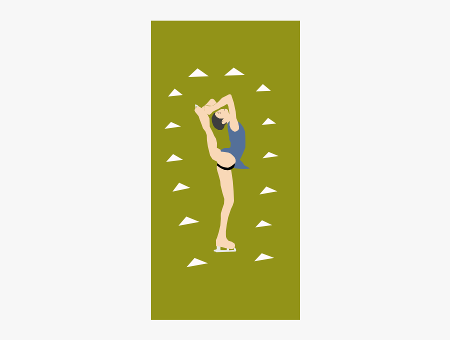 Vector Clip Art Of Ice Skating Girl In Skirt On Green - Clip Art, Transparent Clipart