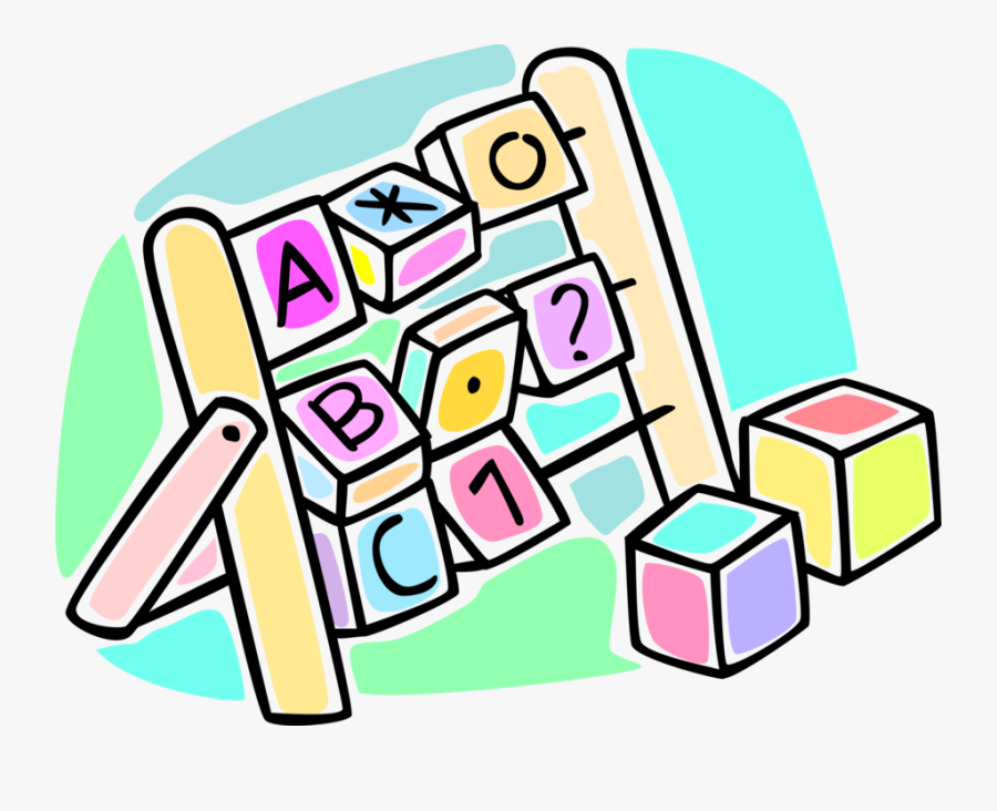 Vector Illustration Of Grade School Toy Blocks Teach, Transparent Clipart