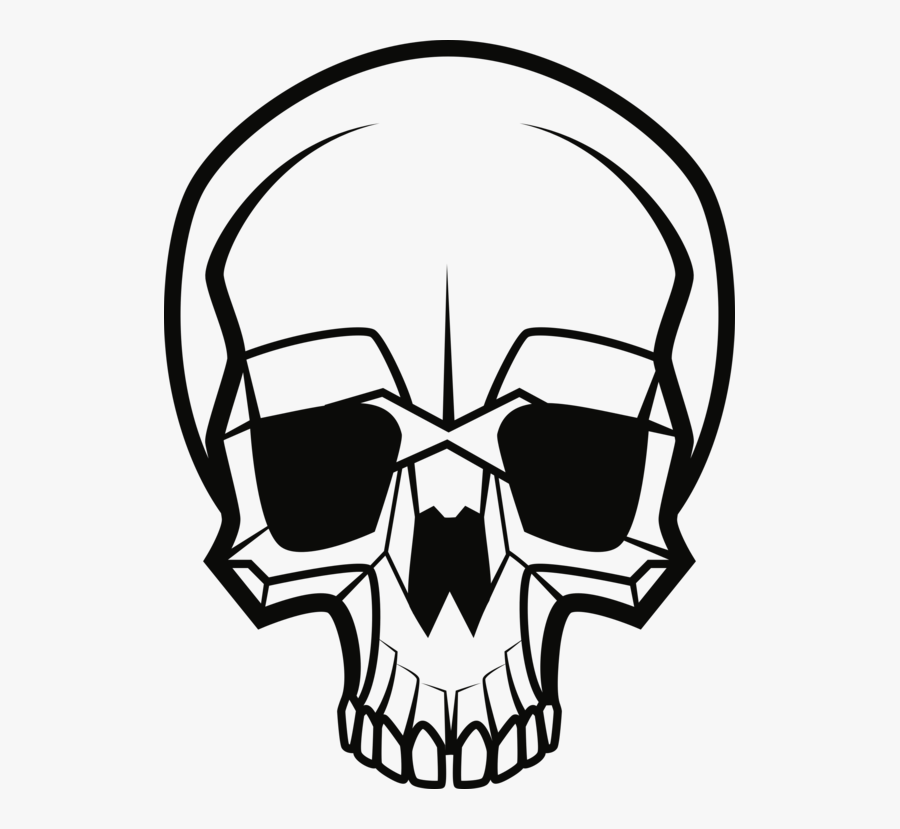 Line Art,head,emblem - Public Domain Skull Vector, Transparent Clipart