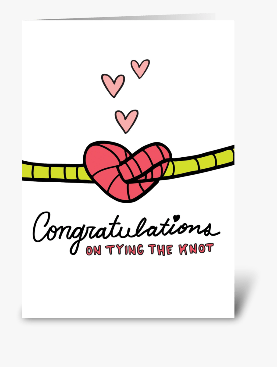 Congratulations On Tying The Knot Greeting Card, Transparent Clipart