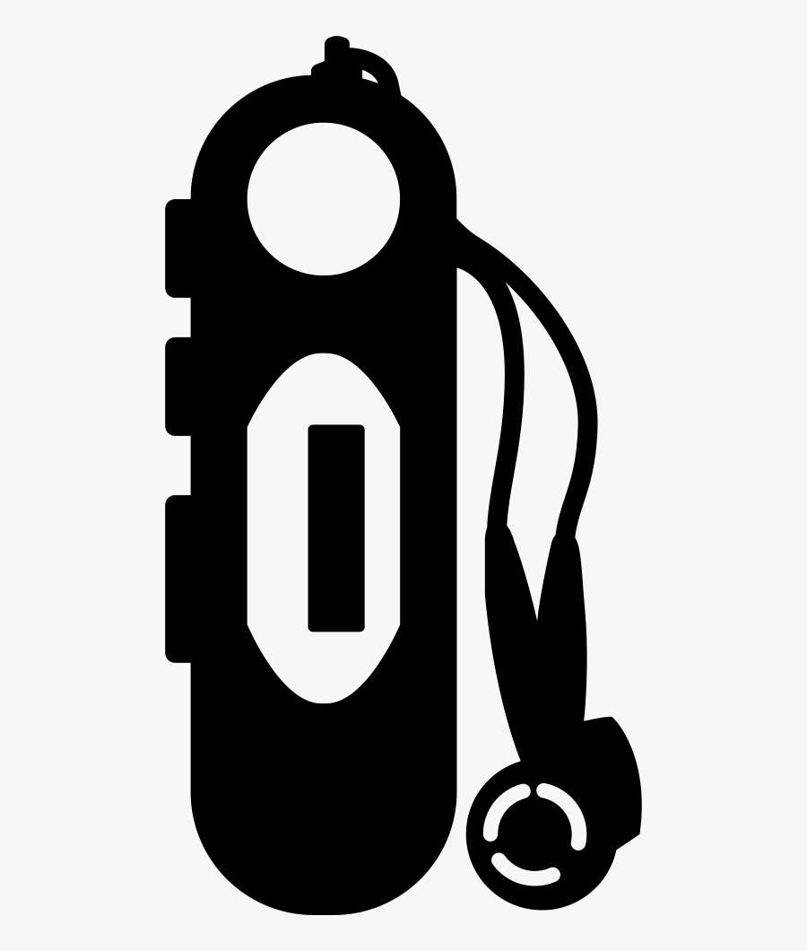 Mp3 Player With Earphones, Transparent Clipart