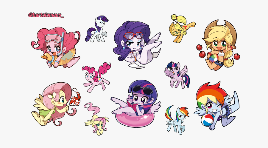 @bartolomeus Pinkie Pie Rarity Rainbow Dash Twilight - Beach Equestria Girls Chibi, Transparent Clipart