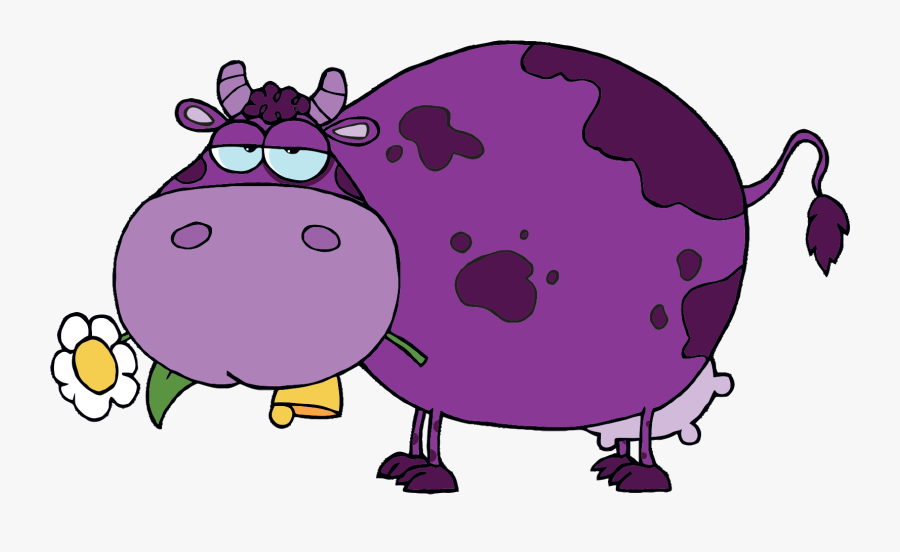 Purple Cow Uk Logo - Fat Cow Cartoon Drawing, Transparent Clipart