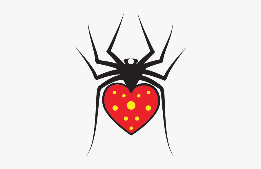 Spider With Red Heart - Heart Spider, Transparent Clipart