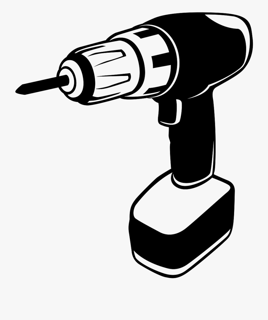 Drill Clipart Black And White - Power Tool Clipart Black And White, Transparent Clipart