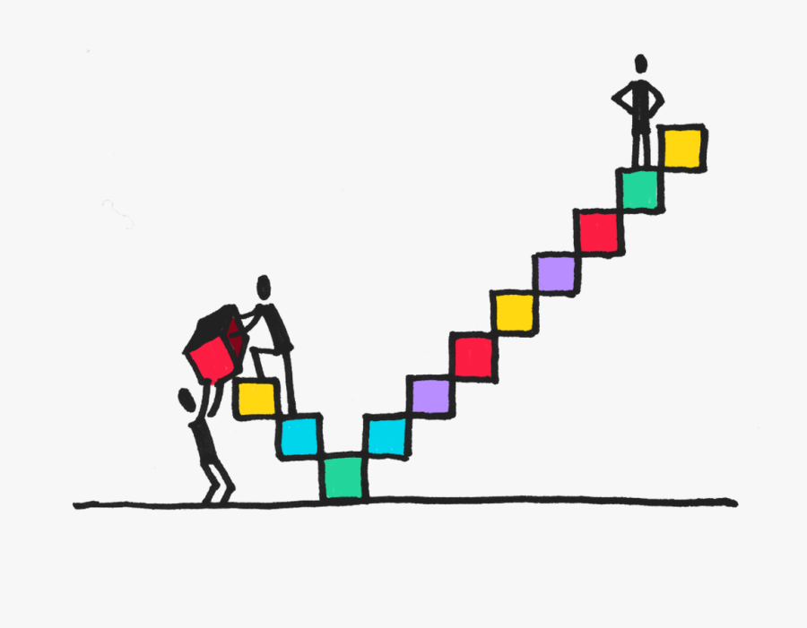 Stick Figures Building A Tick From Small Boxes, Transparent Clipart