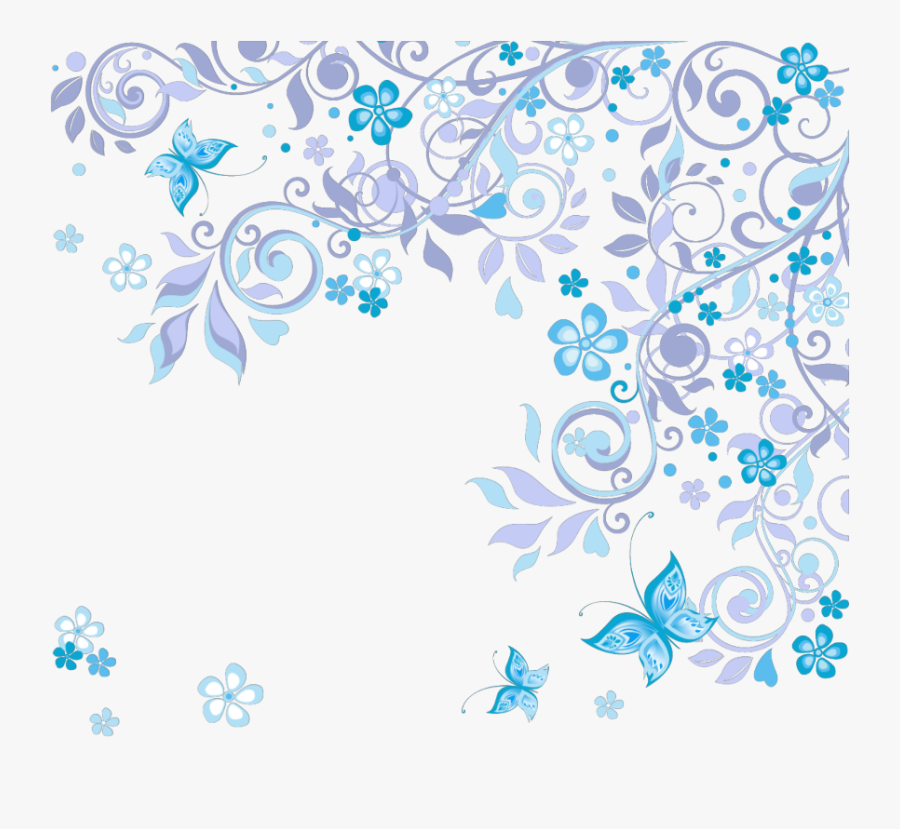 #mq #blue #flowers #flower #garden #border #borders - Background Flower Design Png, Transparent Clipart