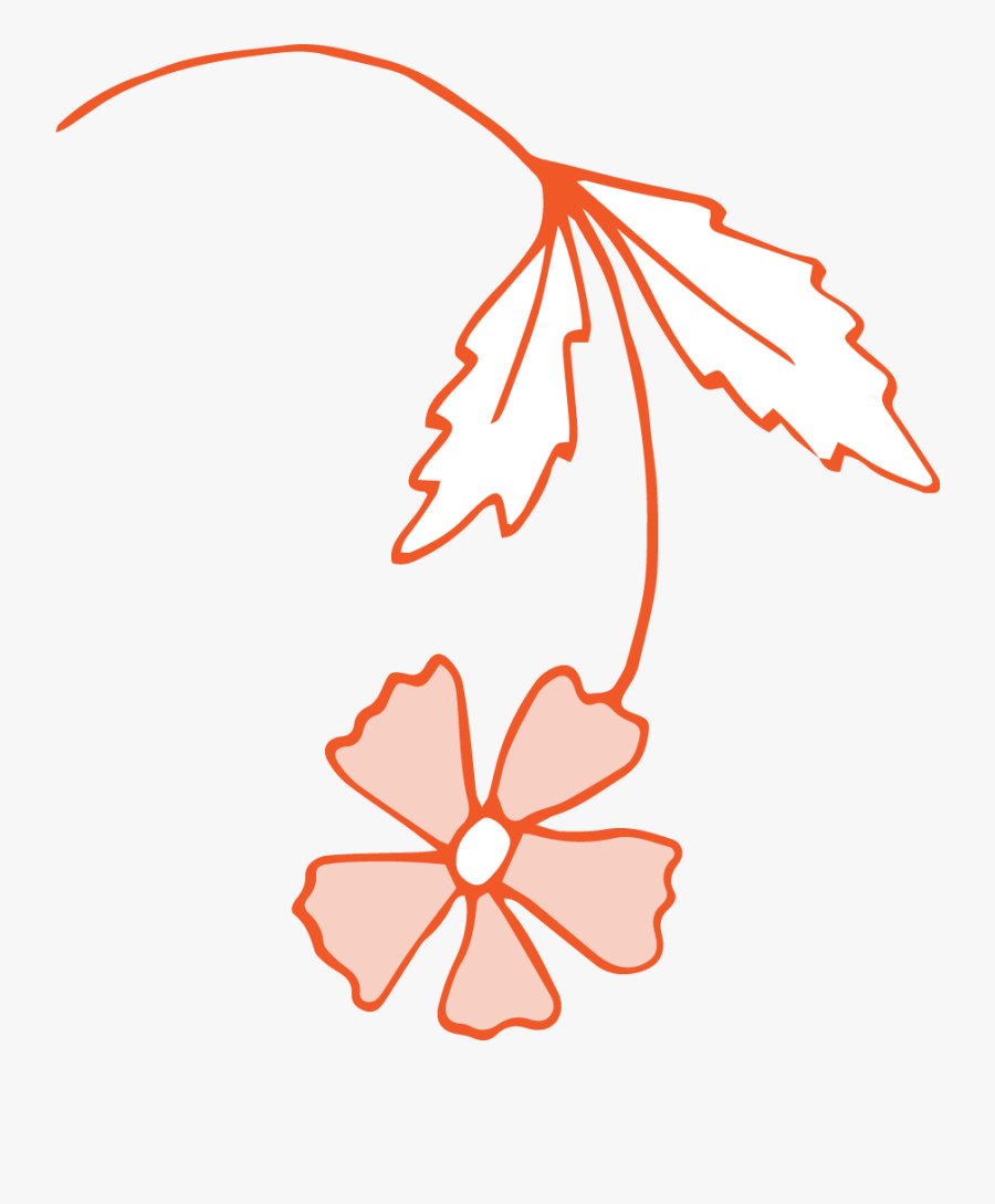 #doodle #flower #floral #garden #border #orange #outline, Transparent Clipart