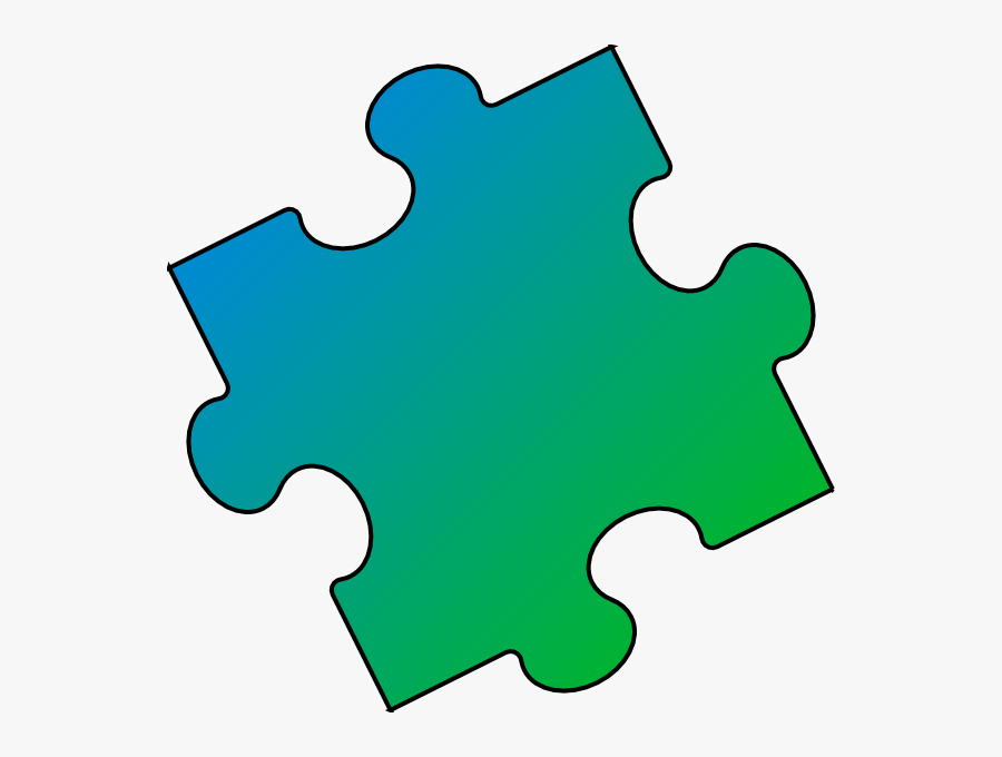Blue Green Puzzle Piece, Transparent Clipart