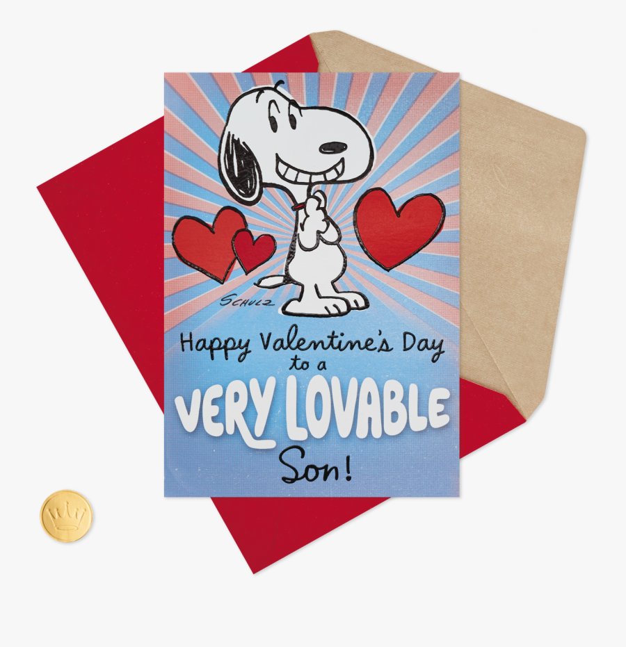 Peanuts® Snoopy For A Lovable Son Pop Up Valentine"s - Peanuts Happy Birthday Nephew, Transparent Clipart