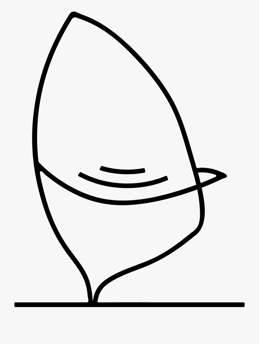 Windsurfing Coloring Page - Line Art, Transparent Clipart