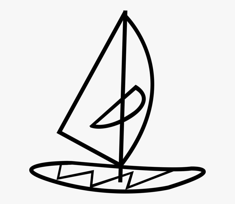 Vector Illustration Of Windsurfing Windsurfer Powered, Transparent Clipart