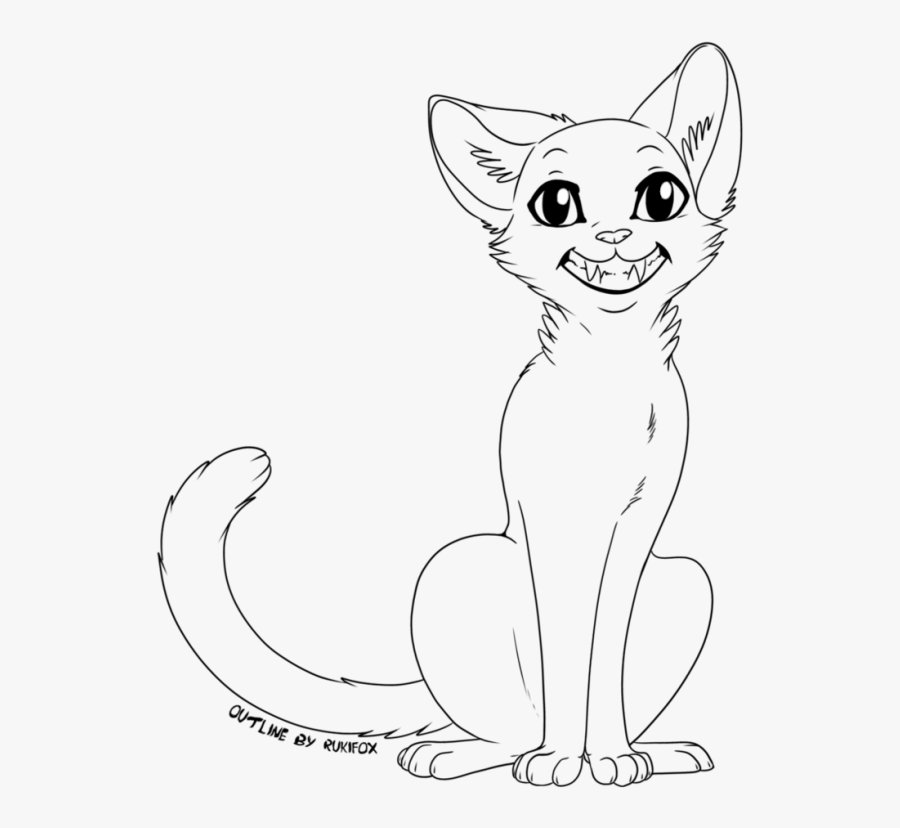 Whiskers Domestic Short-haired Cat Warriors Drawing - Transparent Warrior Cats Outline, Transparent Clipart