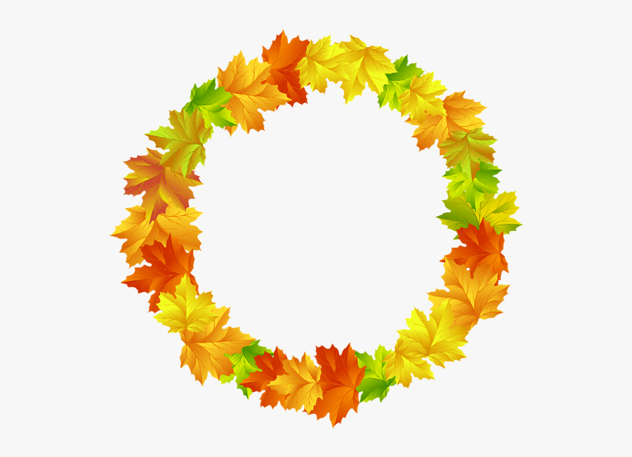 Fall Leaves Round Border Frame Png Clip Art Image - Fall Leaves Circle Clipart, Transparent Clipart