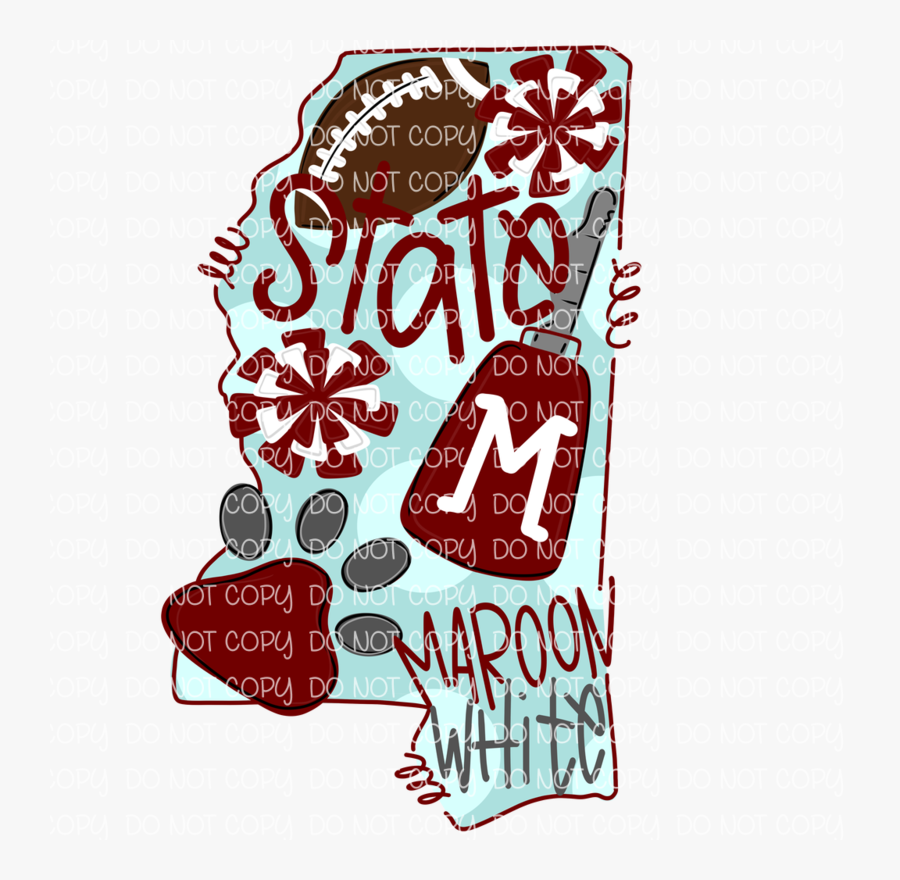 Mississippi State Hand Drawn Art, Transparent Clipart