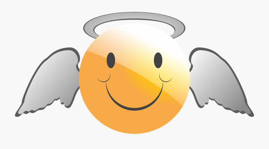 Emoticon Smiley Angel Free Photo - Angel Emoticons Transparent Png, Transparent Clipart