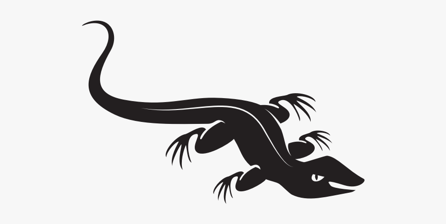 Black Lizard Silhouette - Illustration, Transparent Clipart