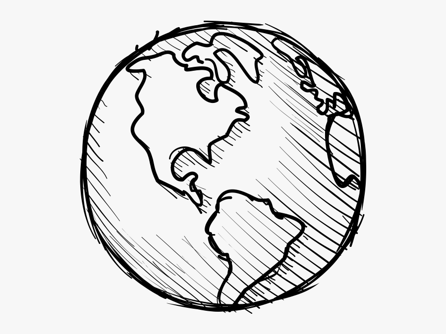 The Quaker World - Sketchy Globe Drawing Png, Transparent Clipart