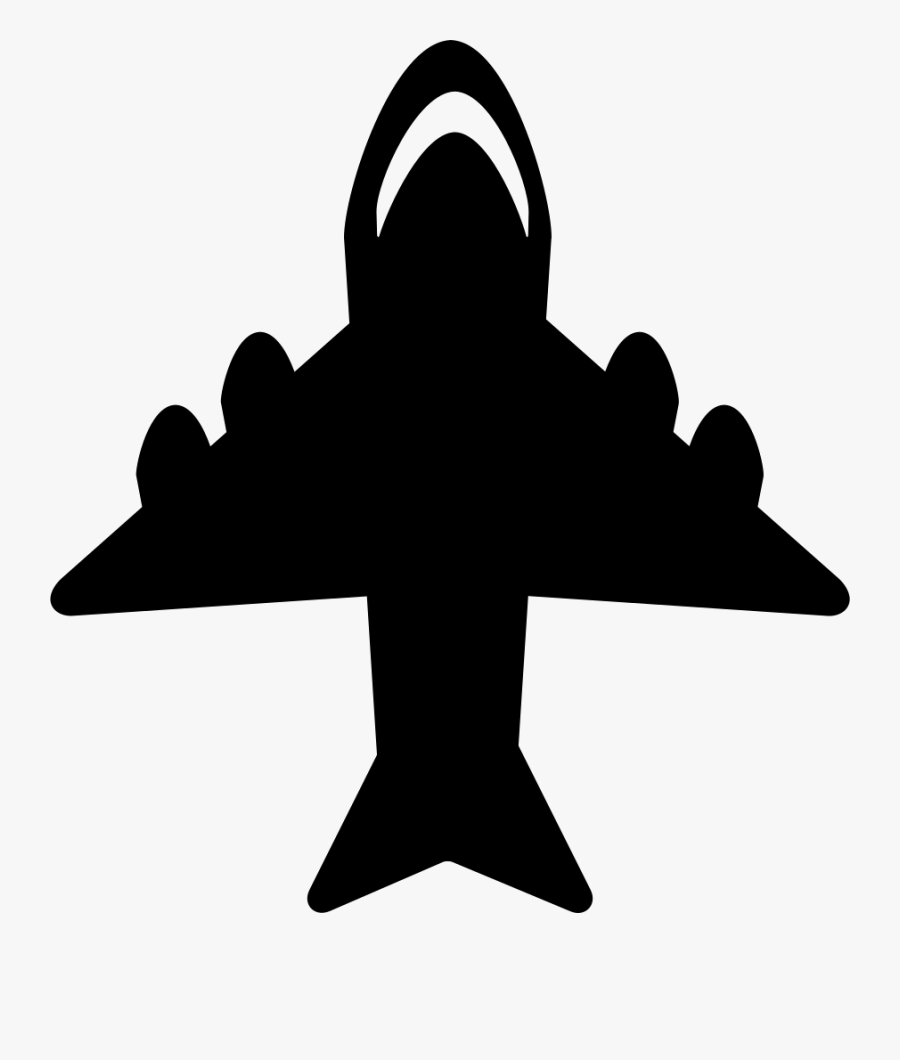 Jet With Four Engines - Scalable Vector Graphics, Transparent Clipart