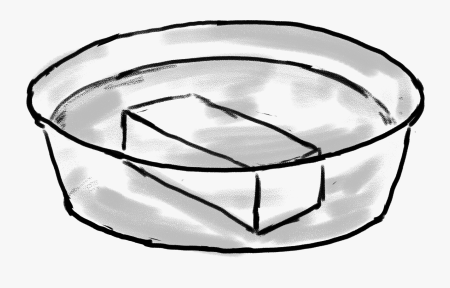 The Figure Of A Waterstone Inside Of A Bowl Fullfilled - Sketch, Transparent Clipart