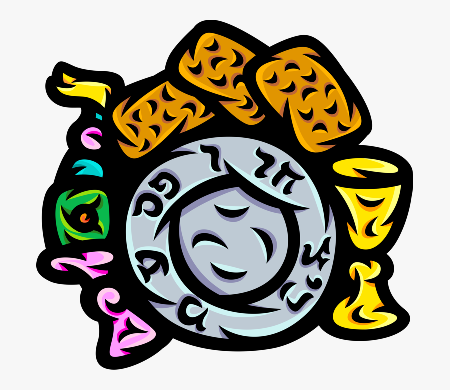 Vector Illustration Of Hebrew Jewish Holiday Celebration, Transparent Clipart