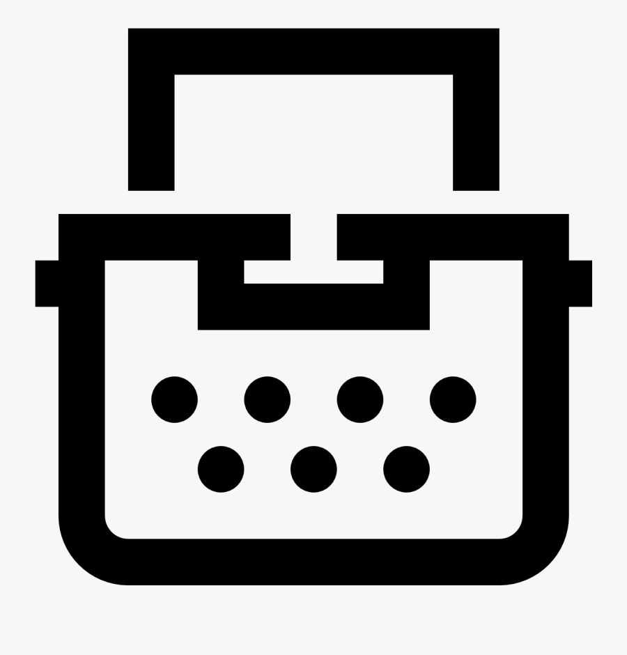 Typewriter With Paper Icon - Typewriter, Transparent Clipart