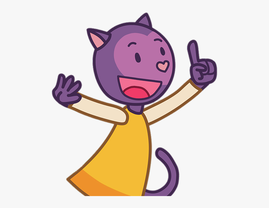 Misha The Purple Cat Finger Up - Misha The Purple Cat, Transparent Clipart