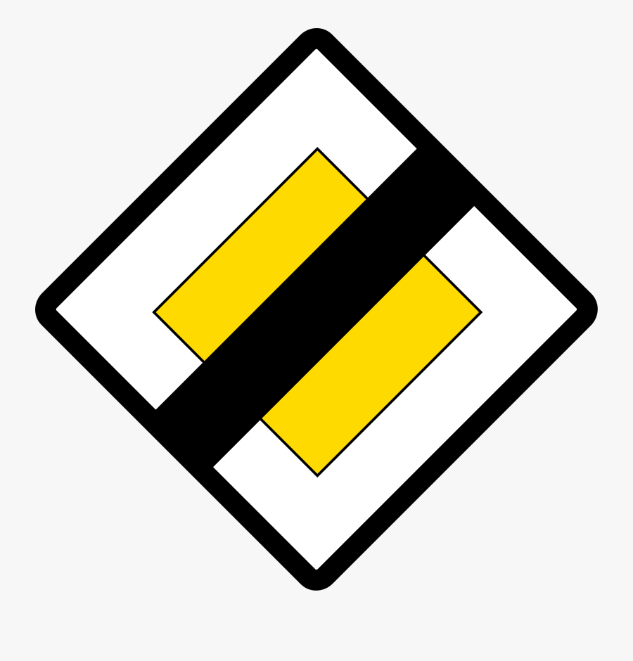 End Of Road With Give Way Clipart , Png Download - Fin De Route Prioritaire, Transparent Clipart