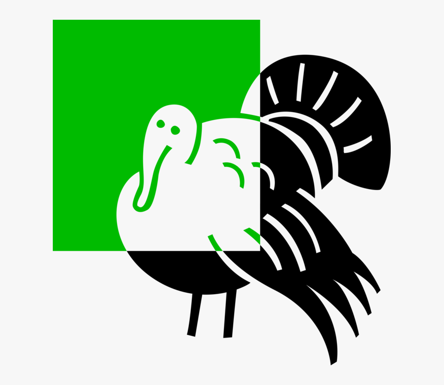 Vector Illustration Of Domestic Or Wild Turkey Christmas - Illustration, Transparent Clipart