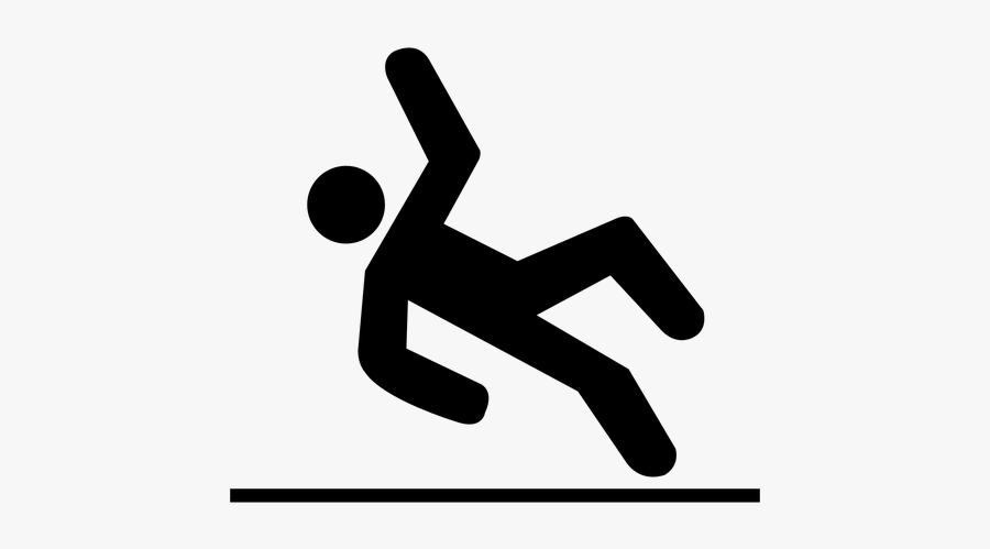 Slip And Fall Personal Injury Lawyer Falling - Cartoon Falling On Back, Transparent Clipart