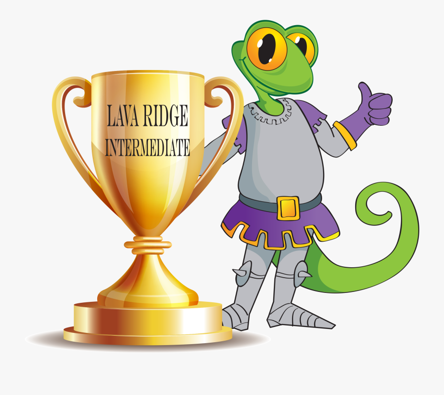 Gecko With Gold Trophy - Gold Trophy Cup Clipart, Transparent Clipart