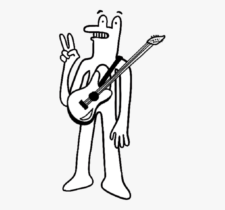 Funky Alien With A Bass - Illustration, Transparent Clipart