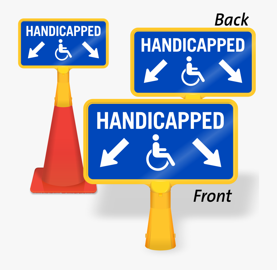 Handicapped Parking Arrow Coneboss Sign Clipart , Png - Wheelchair, Transparent Clipart