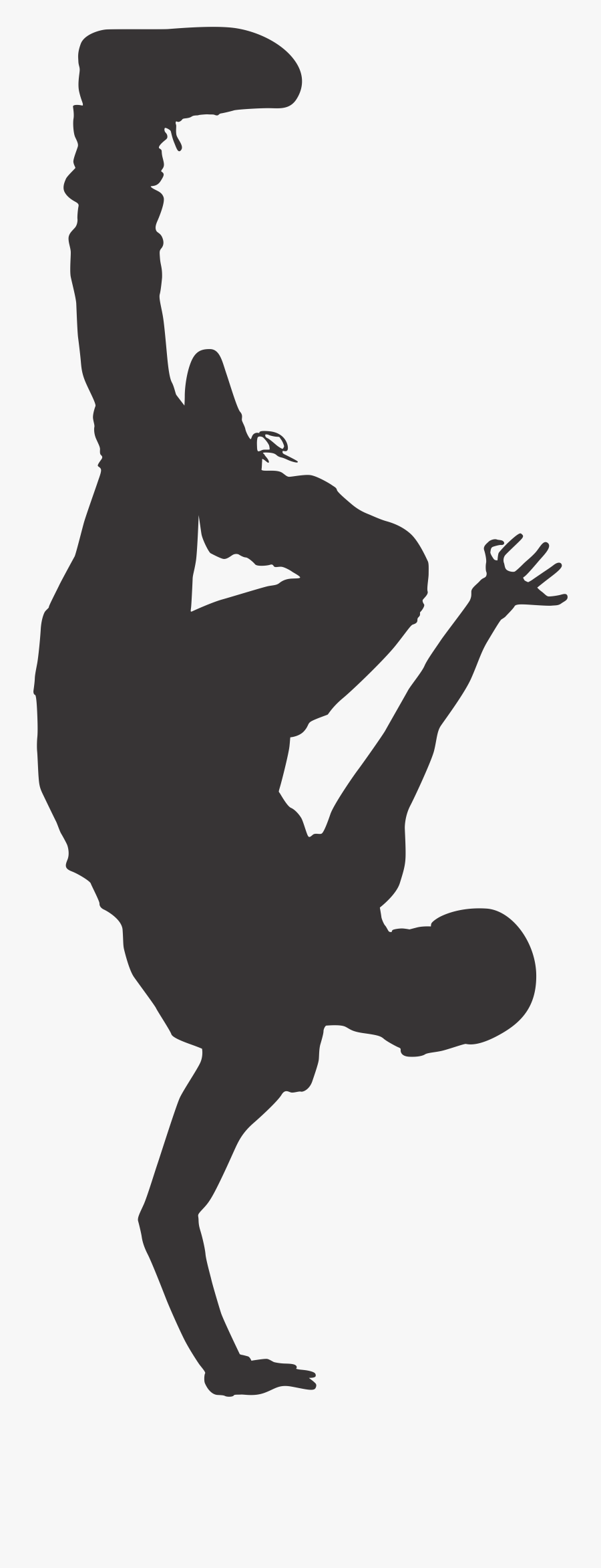 Silhouette Breakdancing B-boy, Transparent Clipart
