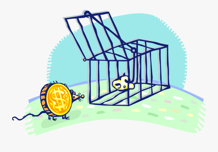 Vector Illustration Of Financial Money Trap Cage With, Transparent Clipart